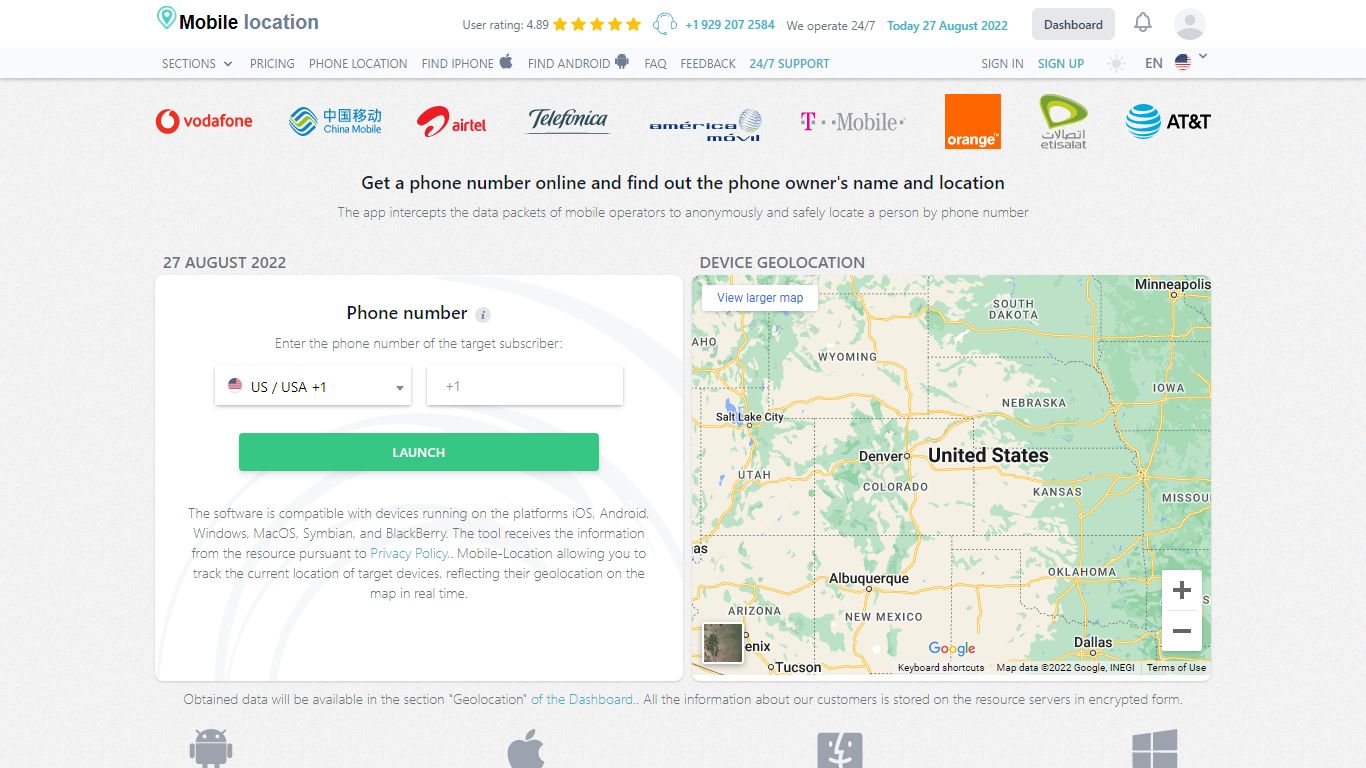Mobile-Locator: locate a person by phone number
